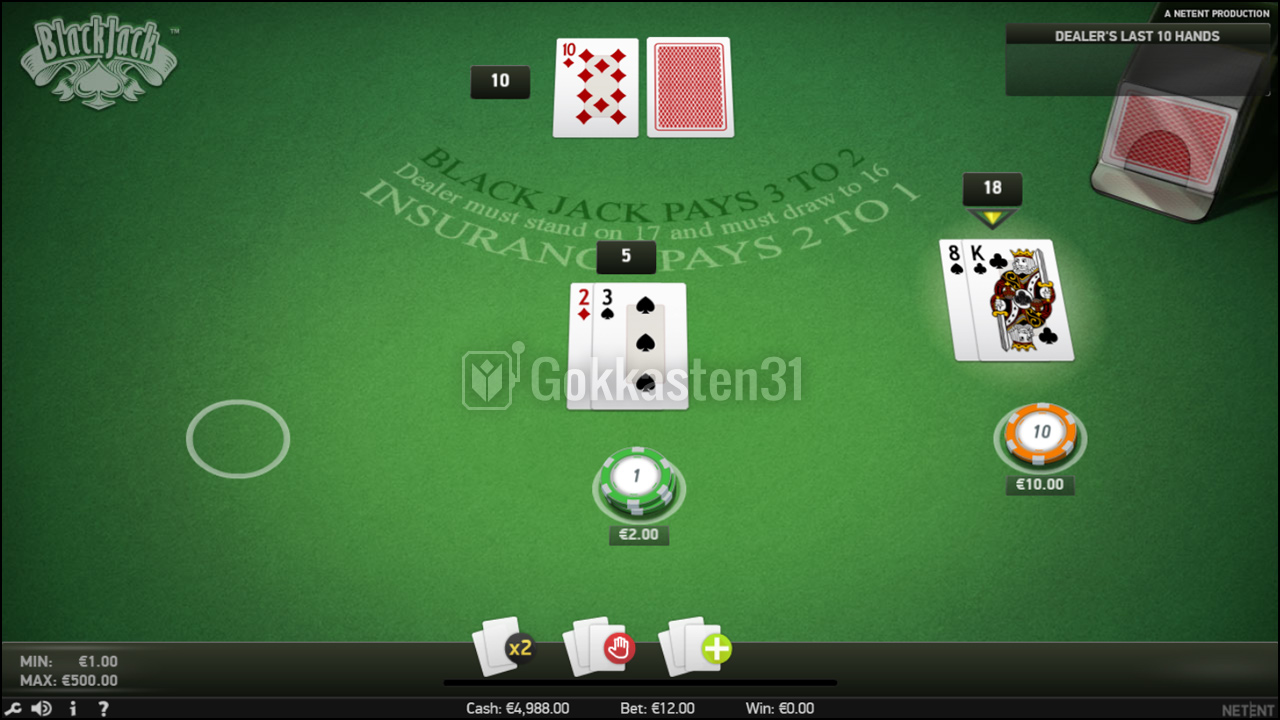 Blackjack casinospel screenshot